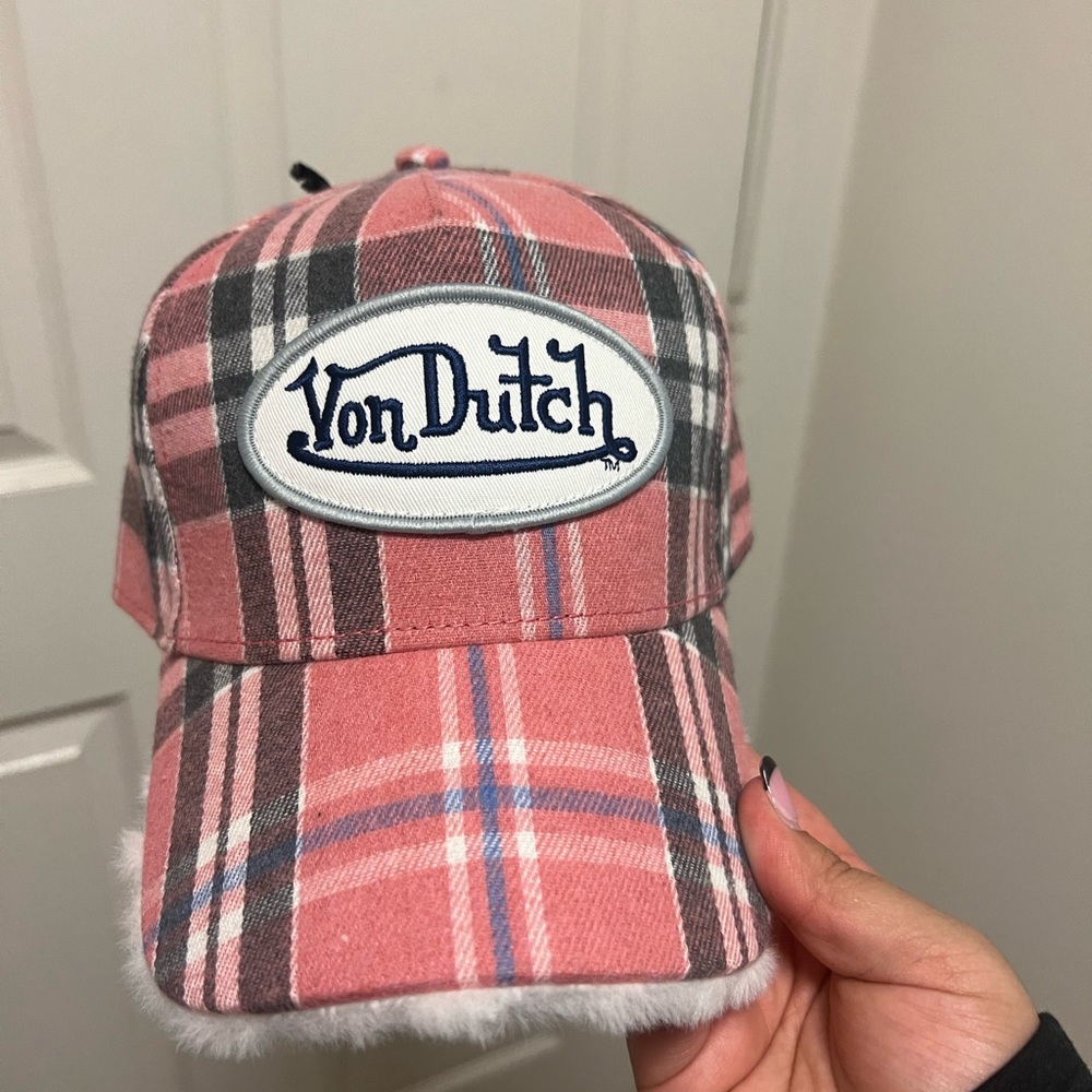 Von Dutch Pink Plaid Cap